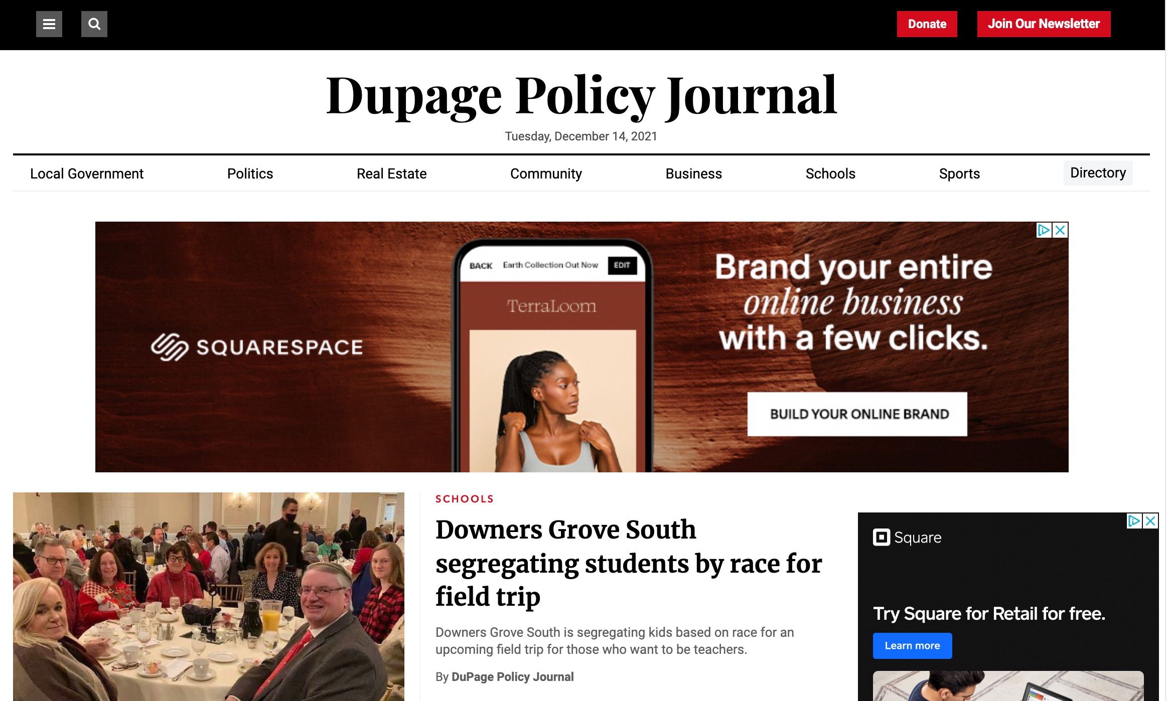 Front page of the digital dupage policy journal.