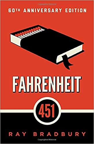 cover of Fahrenheit 451 by Ray Bradbury; illustration of a book made to look like a box of matches