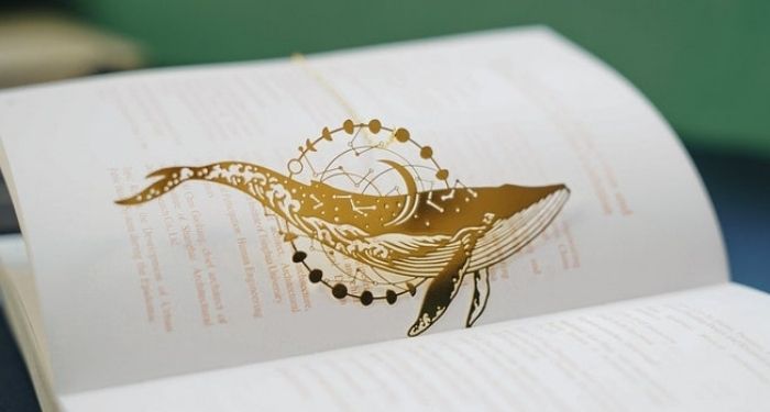 metal whale bookmark