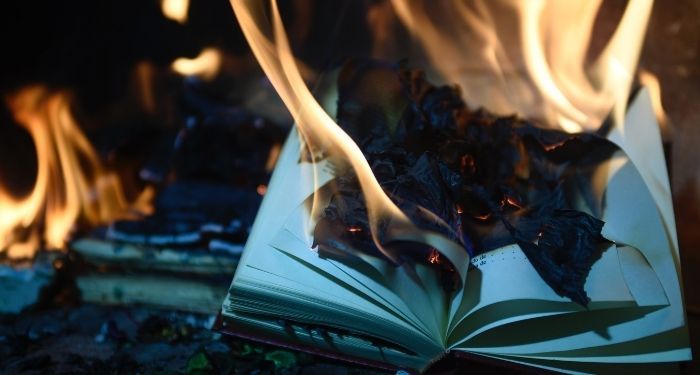 Image of a burning book