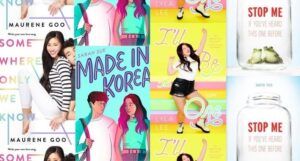 collage of romantic korean american YA books