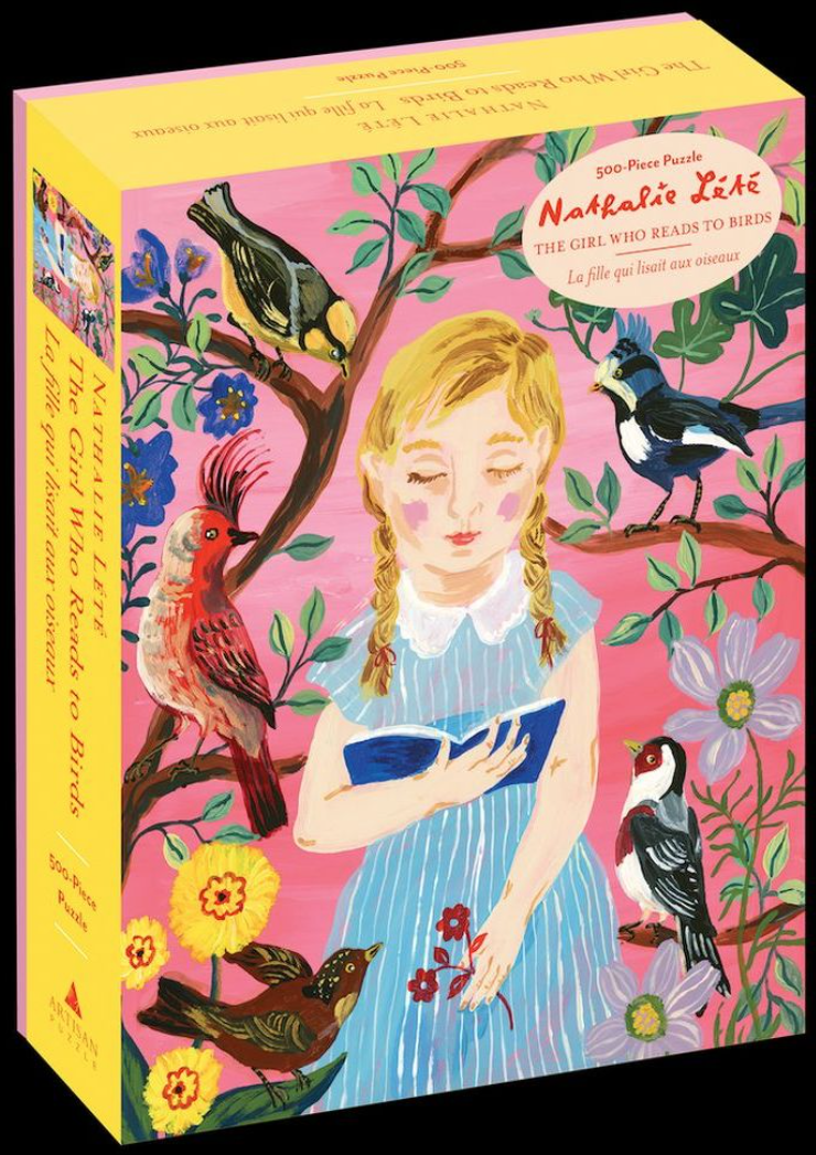a puzzle with the painting The Girl Who Reads to Birds 
