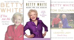 a collage of book covers by Betty White