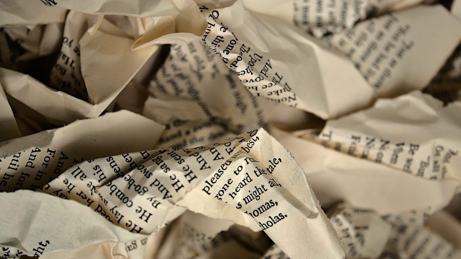 a photo of crumpled pages