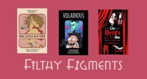 image of three covers for comics on filthy figments