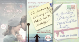 three covers of The Guernsey Literary and Potato Peel Pie Society