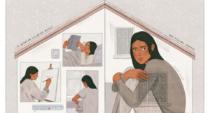 a panel from Feelings, showing someone isolating in a house and feeling trapped