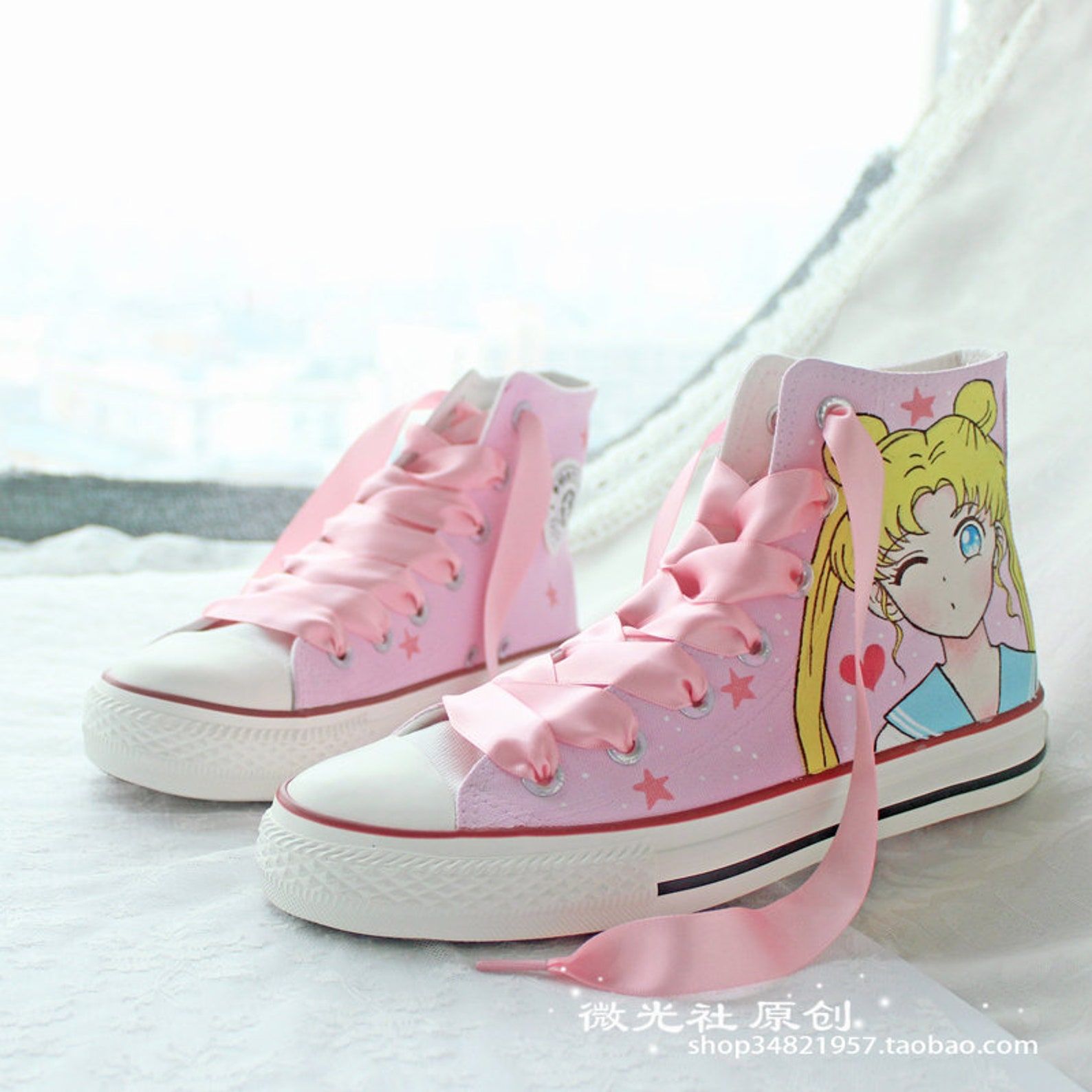 hand painted sailor moon sneakers