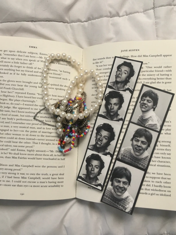 Pop culture bookmark with Harry Styles