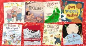 collage of eight Chinese children's book covers