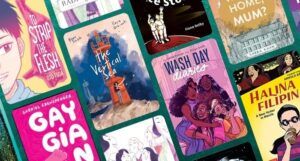 collage of eight covers of upcoming graphic novels as of May 2022