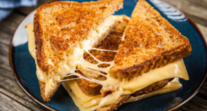 a photo of a grilled cheese sandwich