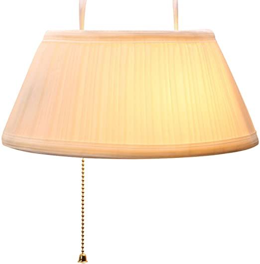 a photo of a headboard light with beige shade