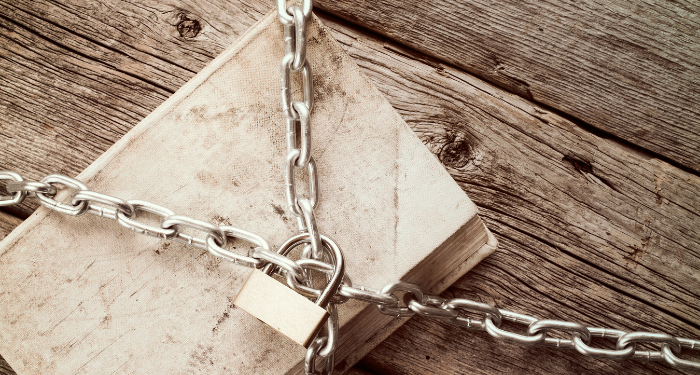 Image of a locked up book