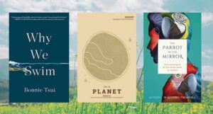 collage of books about nature