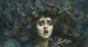 a cropped painting of Medusa by Alice Pike Barney