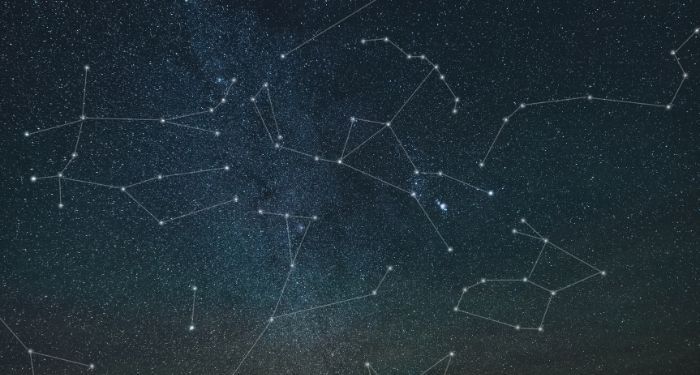 several constellations in a night sky