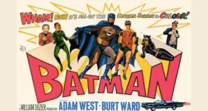a crop of a promotional poster for Adam West as Batman