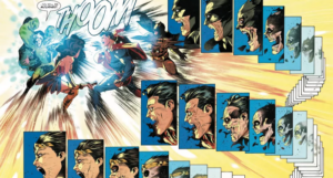 image of Pariah vaporizing Batman, Superman, and Wonder Woman