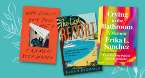 a collage of three new nonfiction book covers