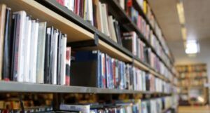 Image of school library shelves