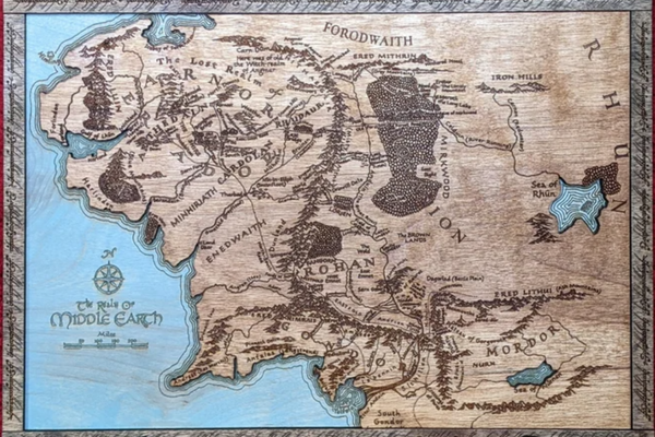 Wooden Middle Earth Map from Game Wizard Studio on Etsy 