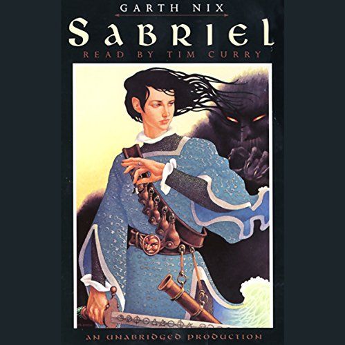 A graphic of the cover of Sabriel by Garth Nix