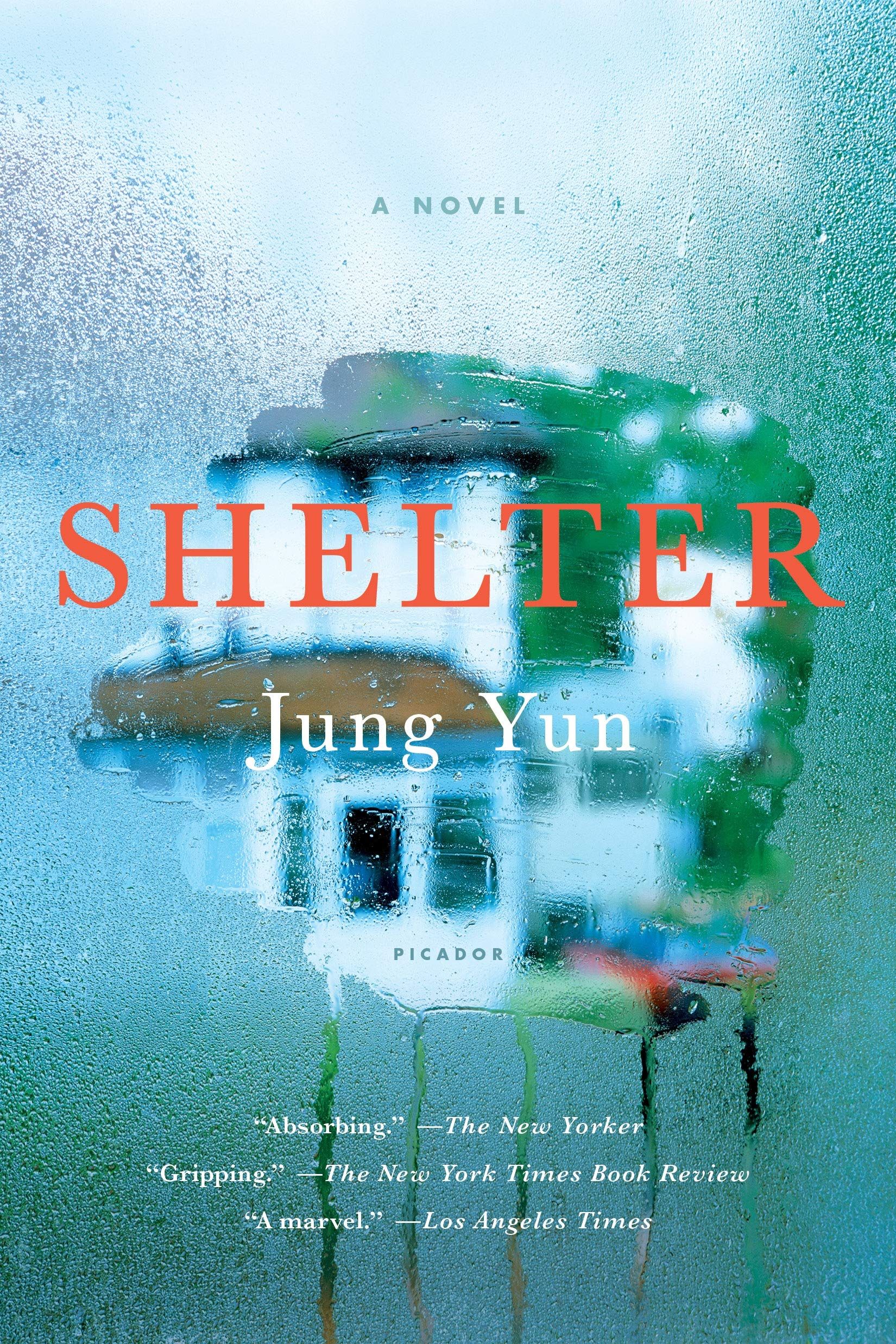 A graphic of the cover of Shelter by Jung Yun