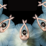 a cropped cover of Bunheads, showing an illustration of a group of ballerinas in formation
