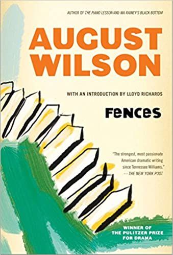 cover of fences by august wilson; illustration of a white picket fence