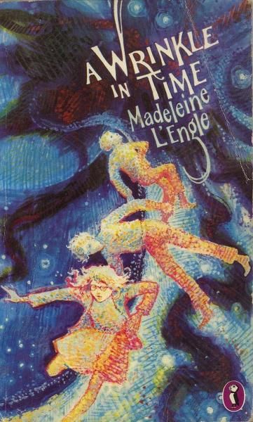 cover of a Wrinkle in Time with characters tumbling through space
