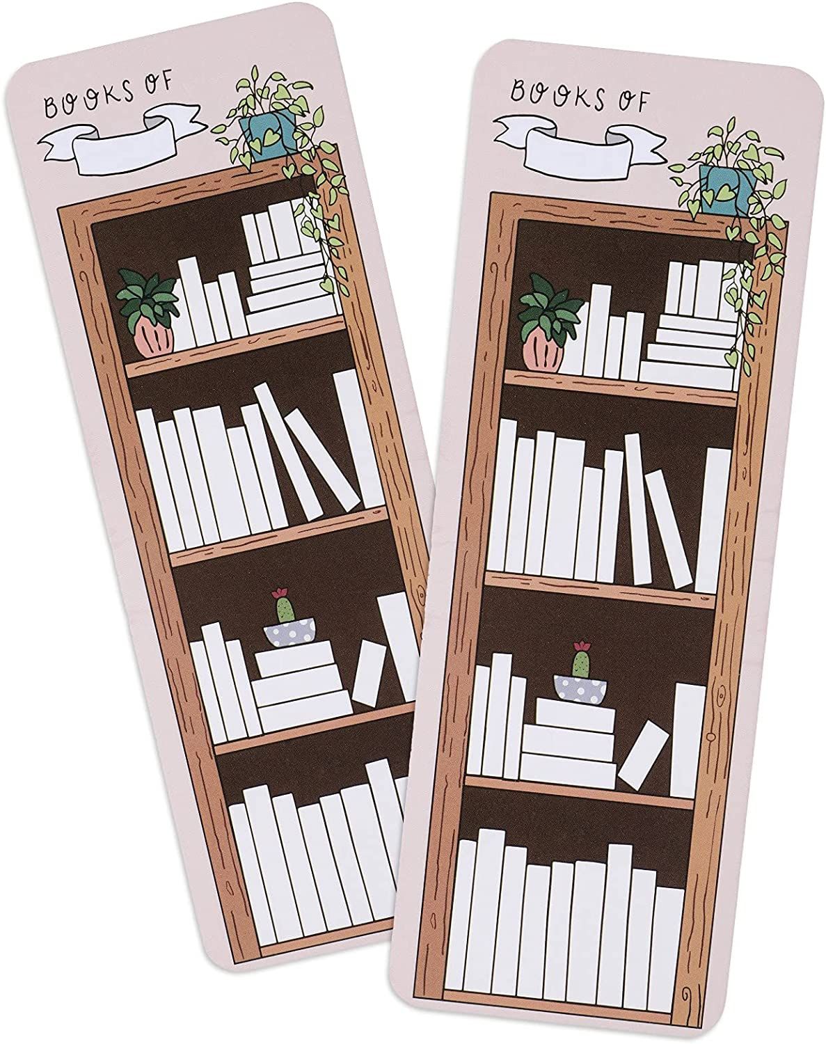 bookmarks that look like bookcases full of blank books