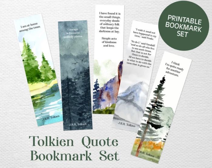tolkien quotes printable bookmarks