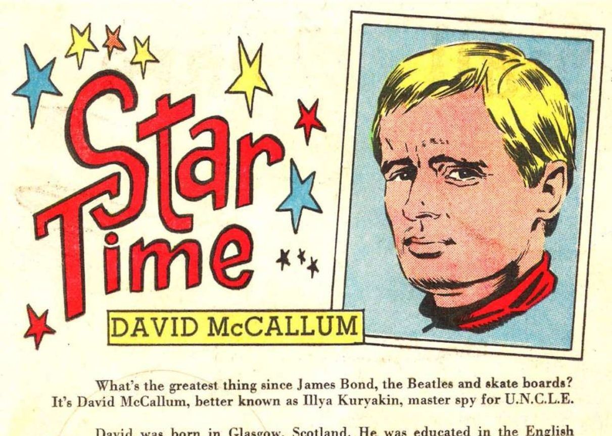 The start of a breathless profile on David McCallum