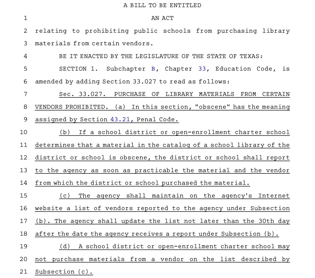Image of text for Texas's HB 1404