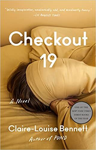 the cover of Checkout 19 showing a woman in bed pulling a blanket tightly over her face