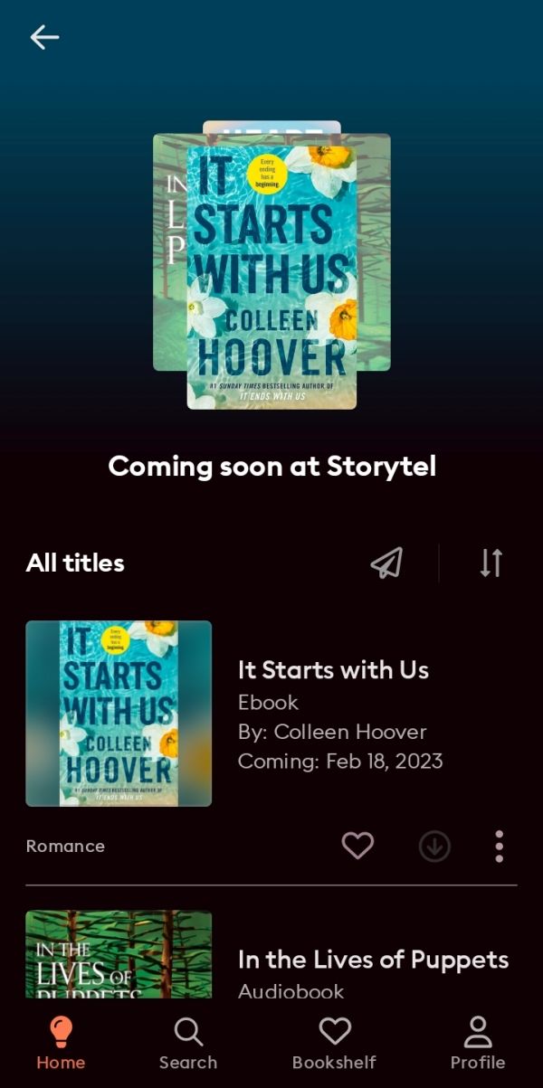 the Storytel Coming Soon page