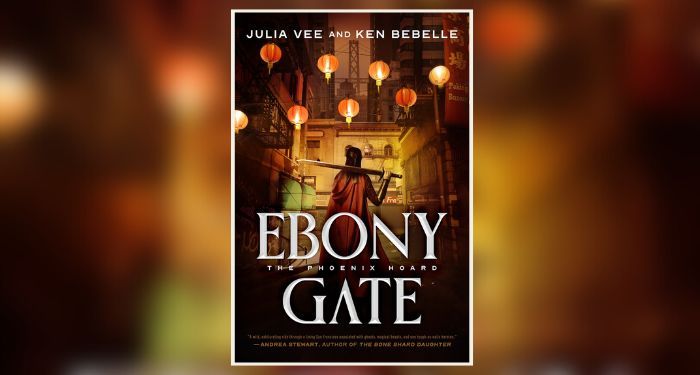 Book cover of Ebony Gate: The Phoenix Hoard by Julia Vee and Ken Bebelle