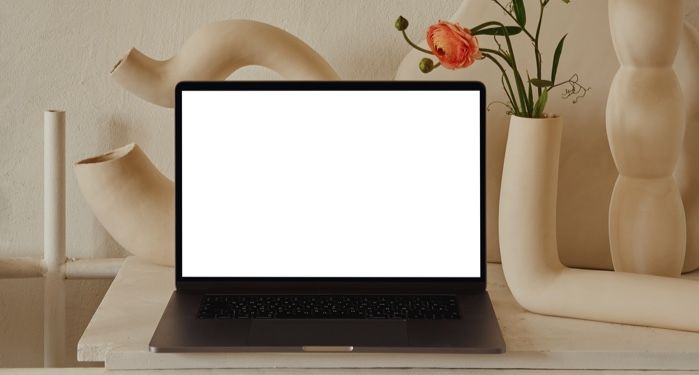 blank laptop screen