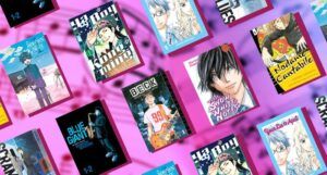 collage of eight covers of manga about music and musicians