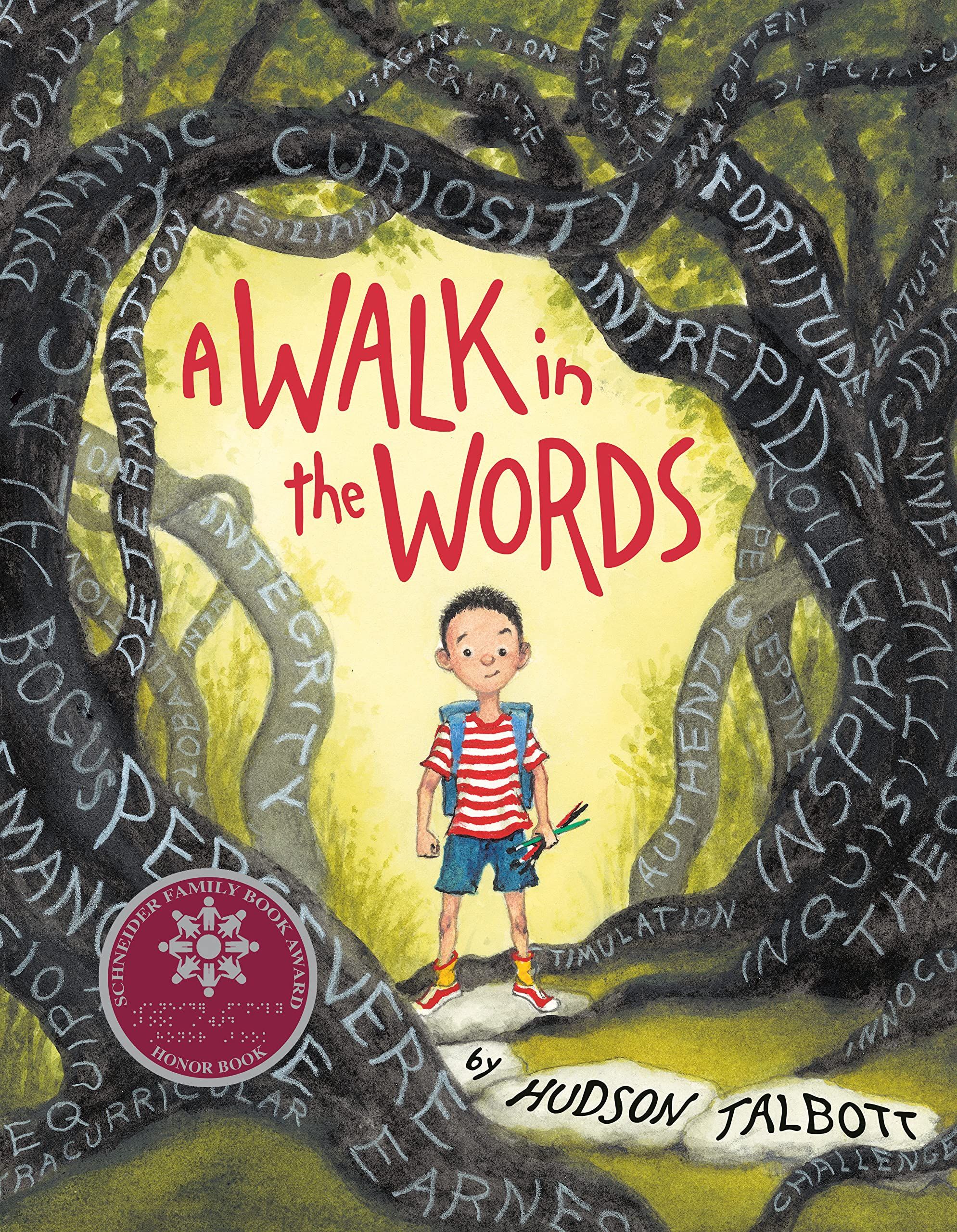 a graphic of the cover of A Walk in Words by Hudson Talbott, Illustrated by the Author