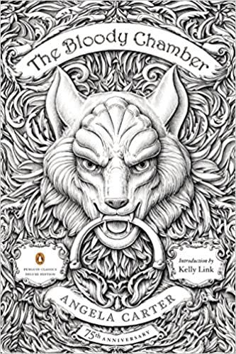 cover of The Bloody Chamber: And Other Stories by Angela Carter; illustration of a wolf door knocker