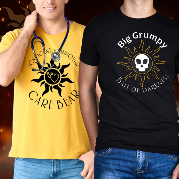Yellow tshirt for Will Solace and black shirt for Nico diAngelo from The Sun and The Star