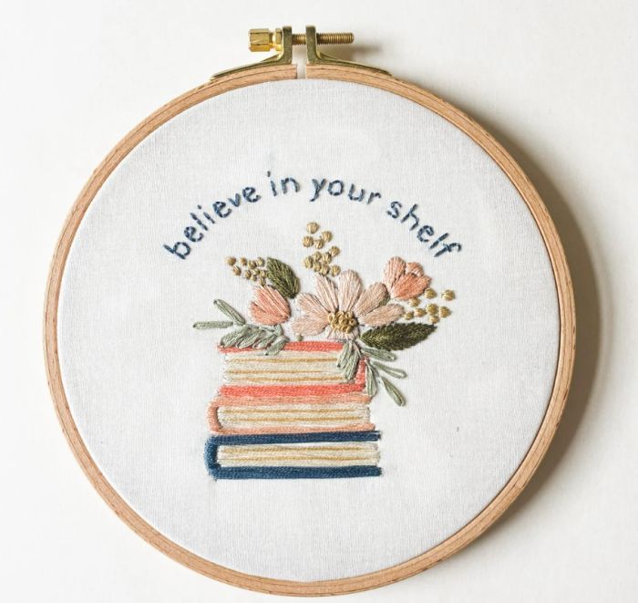 believe in your shelf embroidery pattern by PrintedJune
