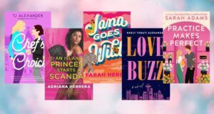 collage of covers of five romance books coming out may 2023