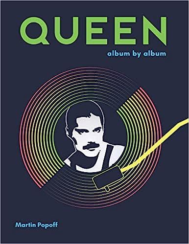 cover of Queen: Album by Album by Martin Popoff; image of Freddie Mercury inside a rainbow vinyl album