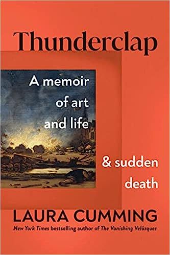 cover of Thunderclap: A Memoir of Art and Life and Sudden Death; tomato red, with a small image of a painting of the explosion