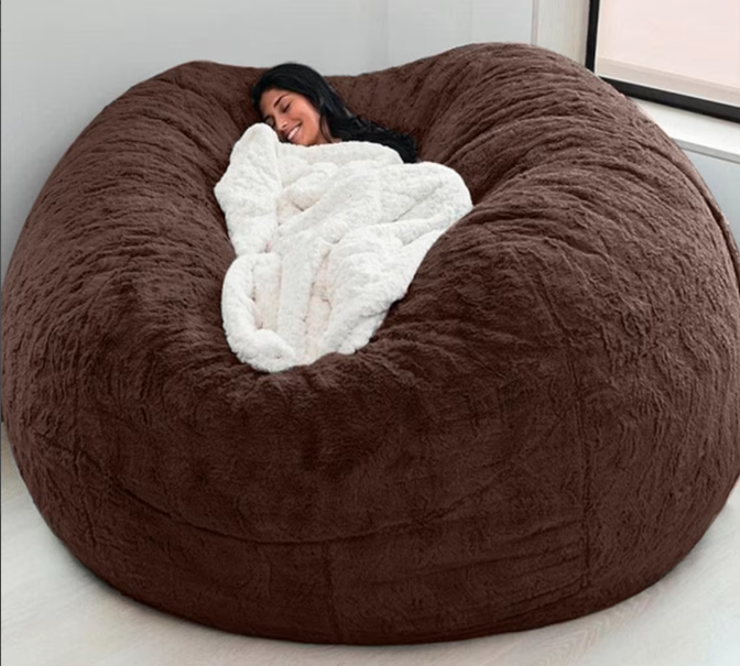 soft and large brown bean bag