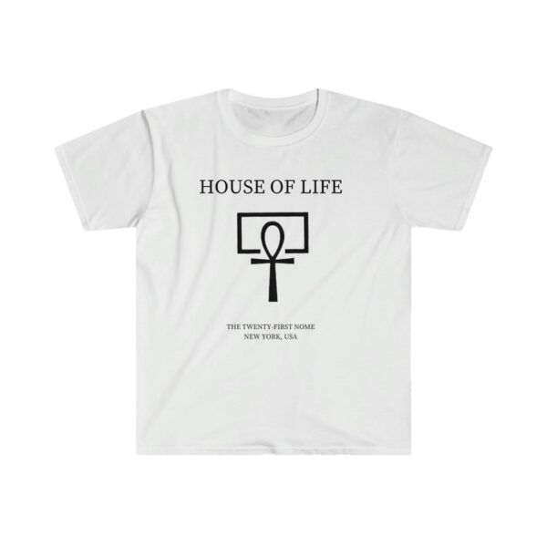 White t-shirt with the House of Life logo inspired by the Kane Chronicles books