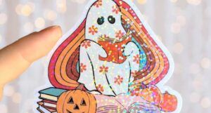 glittery cute ghost sticker